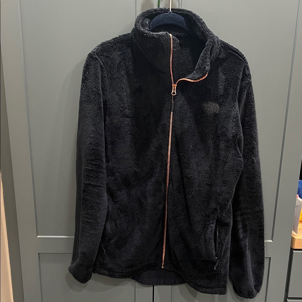 The North Face Navy Fleece Jacket with Rose Gold Zipper